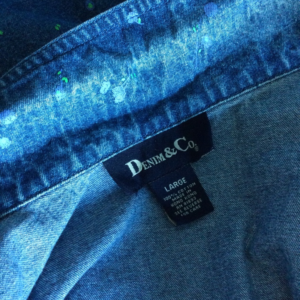 Denim & Co. Vintage Floral Print Jean Jacket - Picture 6 of 6